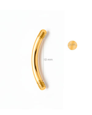 Barra Goldplated 10mm para Piercing de Ombligo