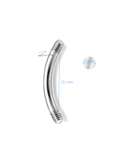Barra de Acero Inoxidable 10mm para Piercing de Ombligo con Bola de Cierre 5mm