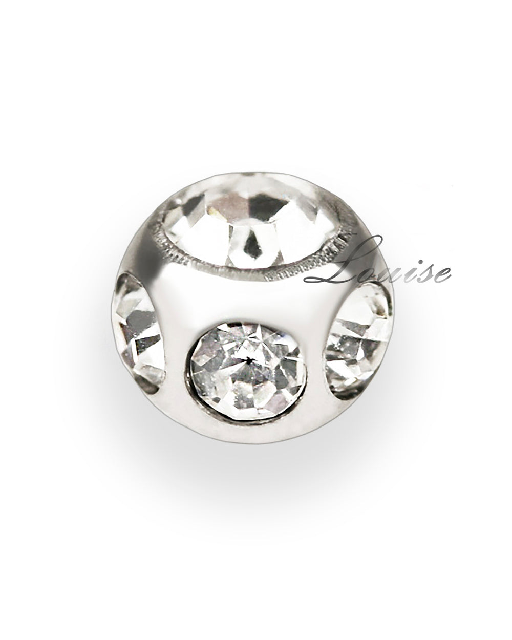 Bola de Rosca para Piercing de Ombligo – Circonita Central con Halo de Circonitas