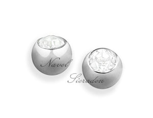 Bola de Rosca para Piercing de Ombligo – Circonita 5 mm – Acero Quirúrgico