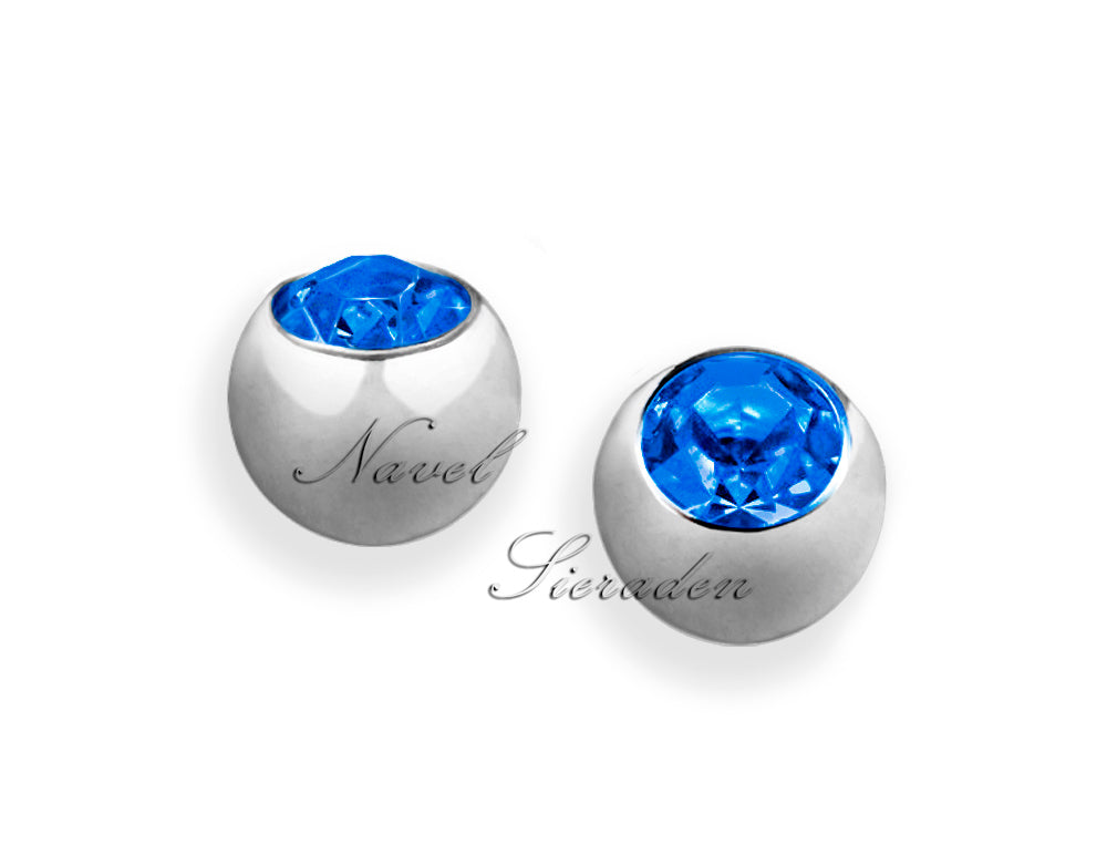 Bola de Rosca para Piercing de Ombligo – Circonita 5 mm – Acero Quirúrgico – Azul Cobalto