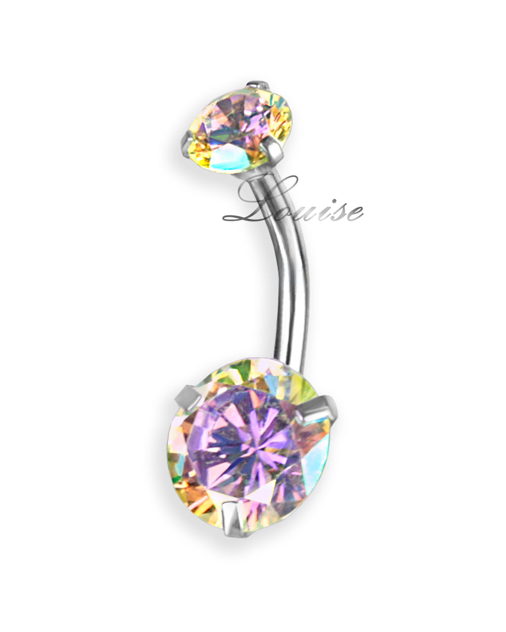 Piercing de ombligo joya con cristales AB checos