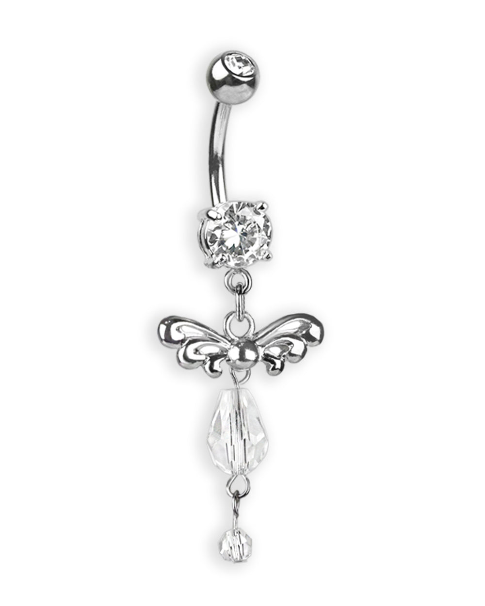 Piercing de ombligo doble joya con colgante de fantasía