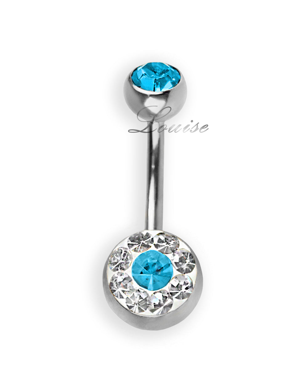 Piercing de ombligo doble jeweled basic con zirconias en flor