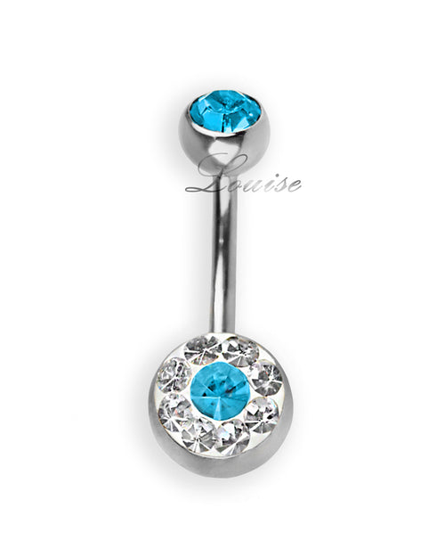 Piercing de ombligo doble jeweled basic con zirconias en flor