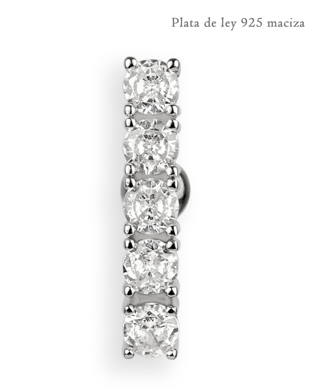 Piercing de ombligo invertido (reversed) de plata de ley 925 con circonitas – Barra 6 mm