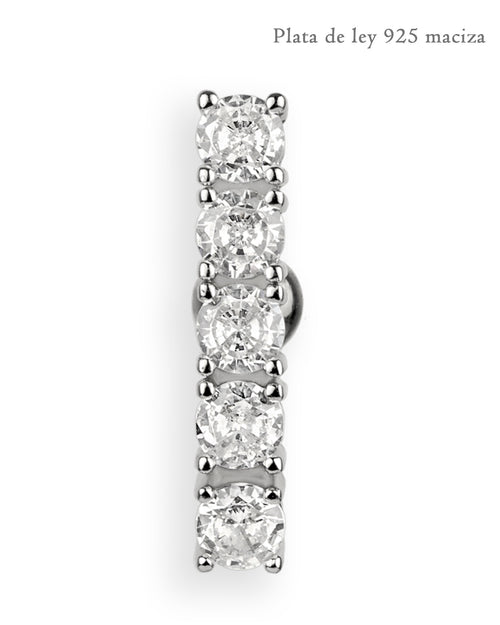 Piercing de ombligo invertido (reversed) de plata de ley 925 con circonitas – Barra 6 mm